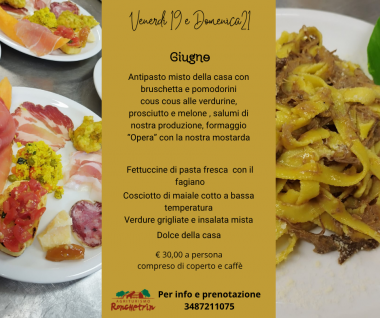 Agriturismo Ronchetrin - venerdì 19 e domenica 21 Giugno