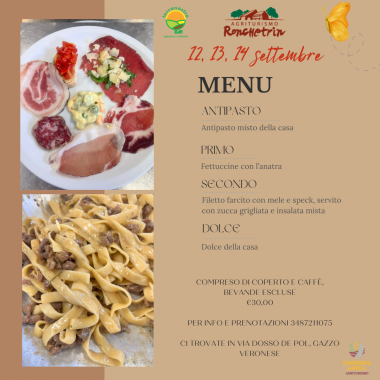 Agriturismo Ronchetrin - fettuccine con l'anatra 12-13-14 settembre