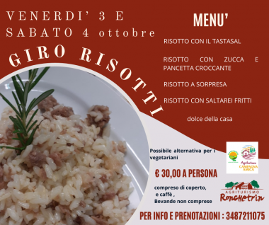 Agriturismo Ronchetrin - GIRO RISOTTI - 3 e 4 ottobre