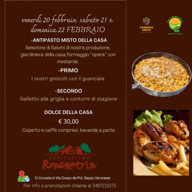 Agriturismo Ronchetrin - I GNOCCHI 20-21-22 Febbraio
