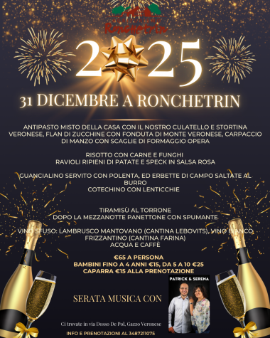 Agriturismo Ronchetrin - CAPODANNO A RONCHETRIN