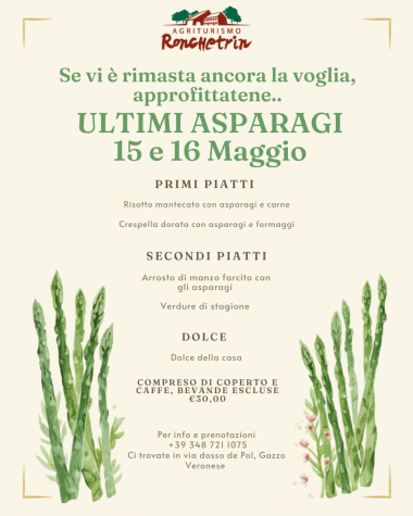 Agriturismo Ronchetrin - GLI ASPARAGI  15 - 16 MAGGIO