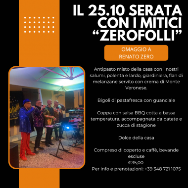 Agriturismo Ronchetrin - SERATA MUSICA SABATO 25 OTTOBRE