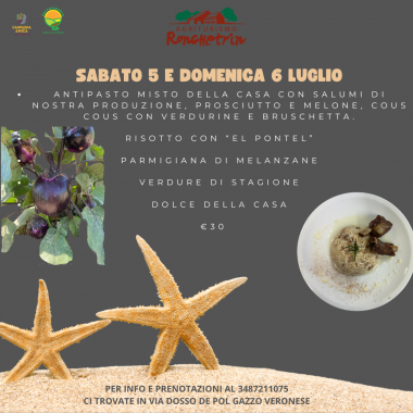 Agriturismo Ronchetrin - LA PARMIGIANA  5 - 6 LUGLIO